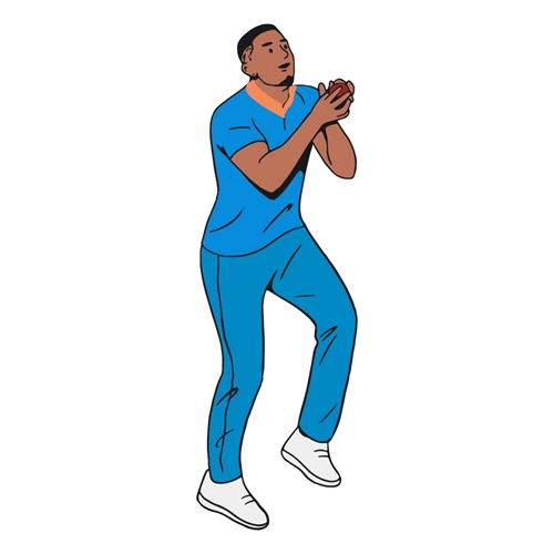 Cricket Fielder Catch Pose Transparent Sticker